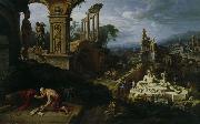 Maarten van Heemskerck Landschaft mit dem Hl. Hieronymus oil painting